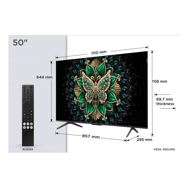 Tcl TVC MINILED 50 UHD 144HZ SMART TV BT WIFI DOLBY ATMOS QUANTUM DOT5901292528706