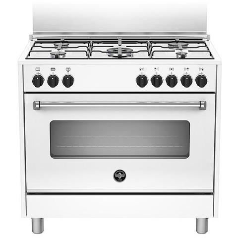 LA GERMANIA AMN965EBV - CUCINA 5 FUOCHI GAS, FORNO ELETTRICO, 90X60 CM, BIANCA, SERIE AMERICANA, CLASSE A