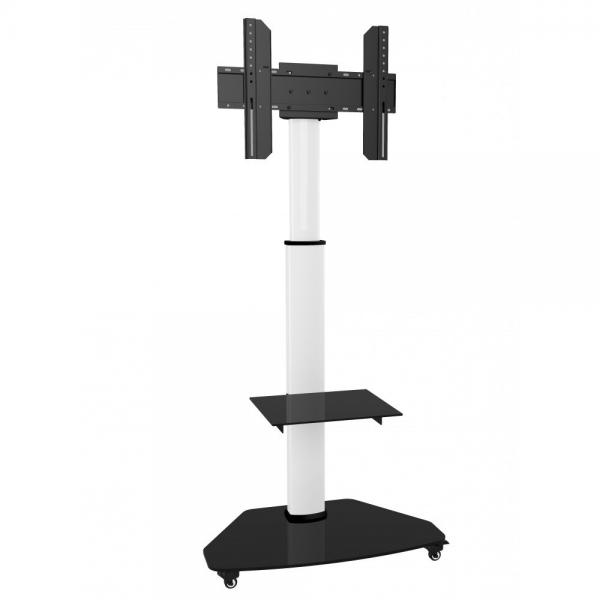 Techly Supporto a Pavimento con Mensola Trolley TV LCD/LED/Plasma 37-70'' Bianco