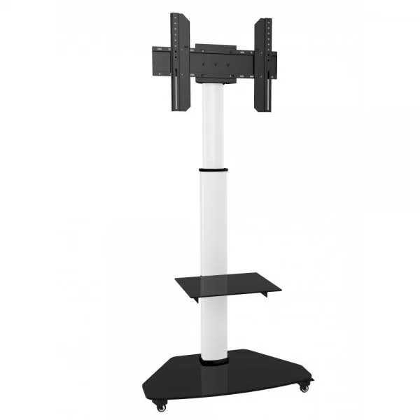 Techly Supporto a Pavimento con Mensola Trolley TV LCD/LED/Plasma 37-70'' Bianco