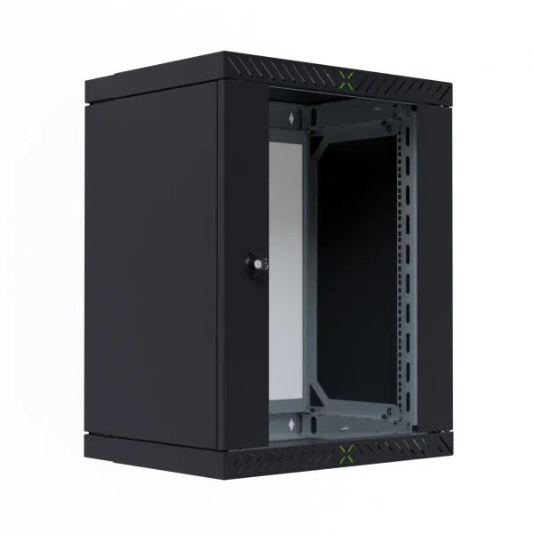 X-rack Armadio Rack 19'' a Muro 15U da Assemblare Profondità 400-600 mm Nero