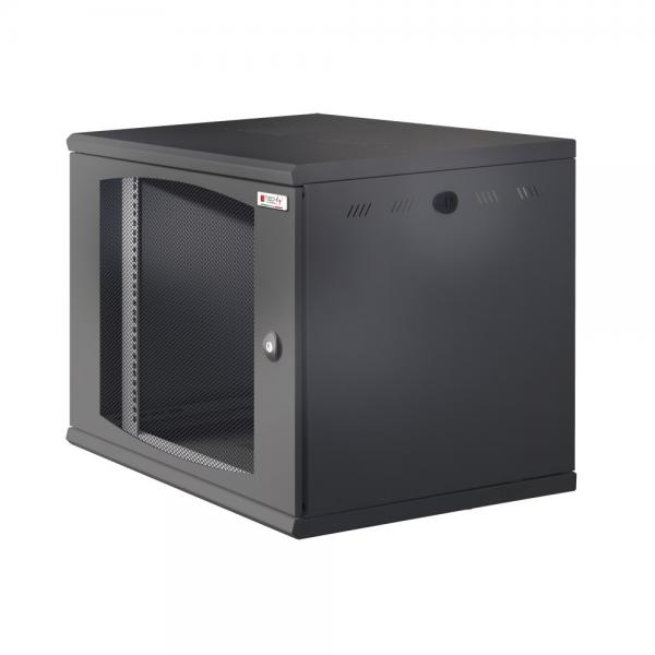 Techly Professional Armadio Rack 19'' a muro 13U sezione unica P 600mm Porta Grigliata Nero