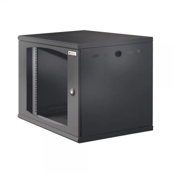 Techly Professional Armadio Rack 19'' a muro 13U sezione unica P 600mm Porta Grigliata Nero