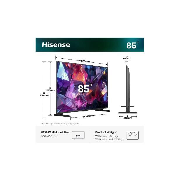 Hisense 85 E79S PRO QLED 4K UHD VIDAA 144HZ 6942351436043