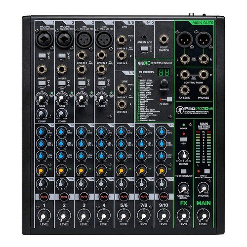 Mackie Mixer disc jockey PROFX10V3 Mixer disc jockey Mackie PROFX10V3 PROFXV3 SERIES Black 0663961057898