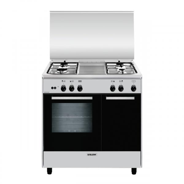 Glem Gas CUCINA 80X50 4F GAS INOX PORTABLACK8052745124147