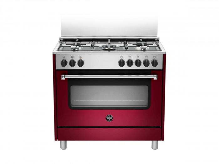 LA GERMANIA AMN965GVIV - CUCINA 5 FUOCHI GAS, FORNO GAS VENTILATO, 90X60 CM, VINO, SERIE AMERICANA, CLASSE A+