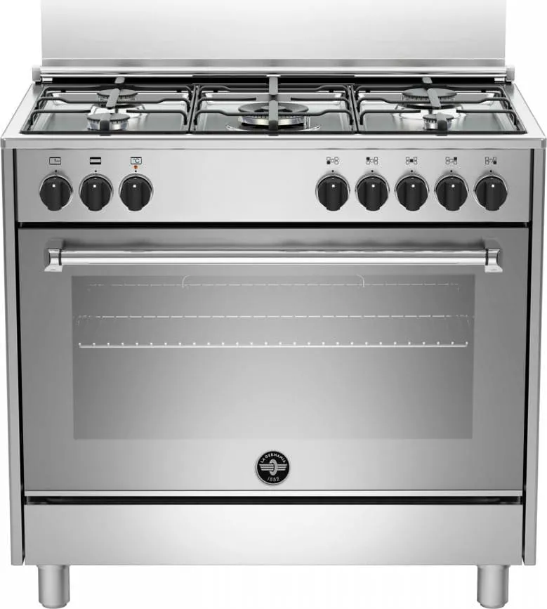 LA GERMANIA AMN965EXV - CUCINA 5 FUOCHI GAS, FORNO ELETTRICO, 90X60 CM, ACCIAIO INOX, SERIE AMERICANA, CLASSE A