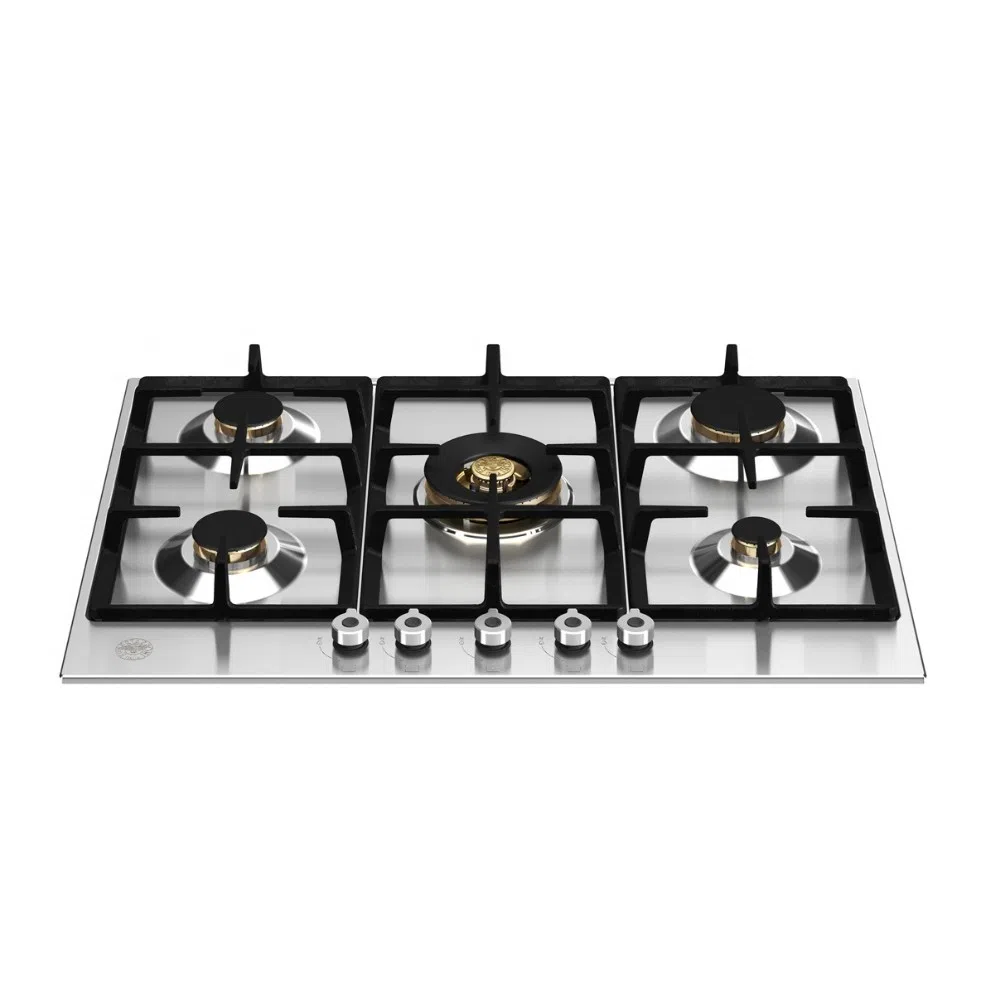 Piano cottura Bertazzoni P755CPROX a gas da 75 cm. 5 zone con dual wok centrale inox