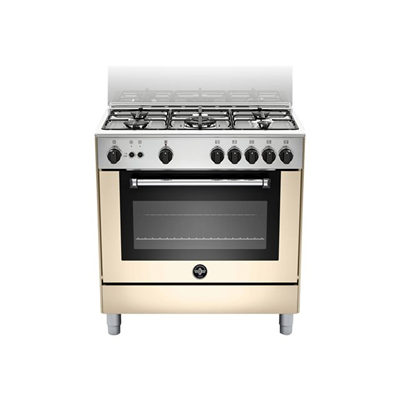 LA GERMANIA AMN855GCRV - CUCINA 5 FUOCHI GAS, FORNO GAS VENTILATO, 80X50 CM, CREMA, CLASSE A
