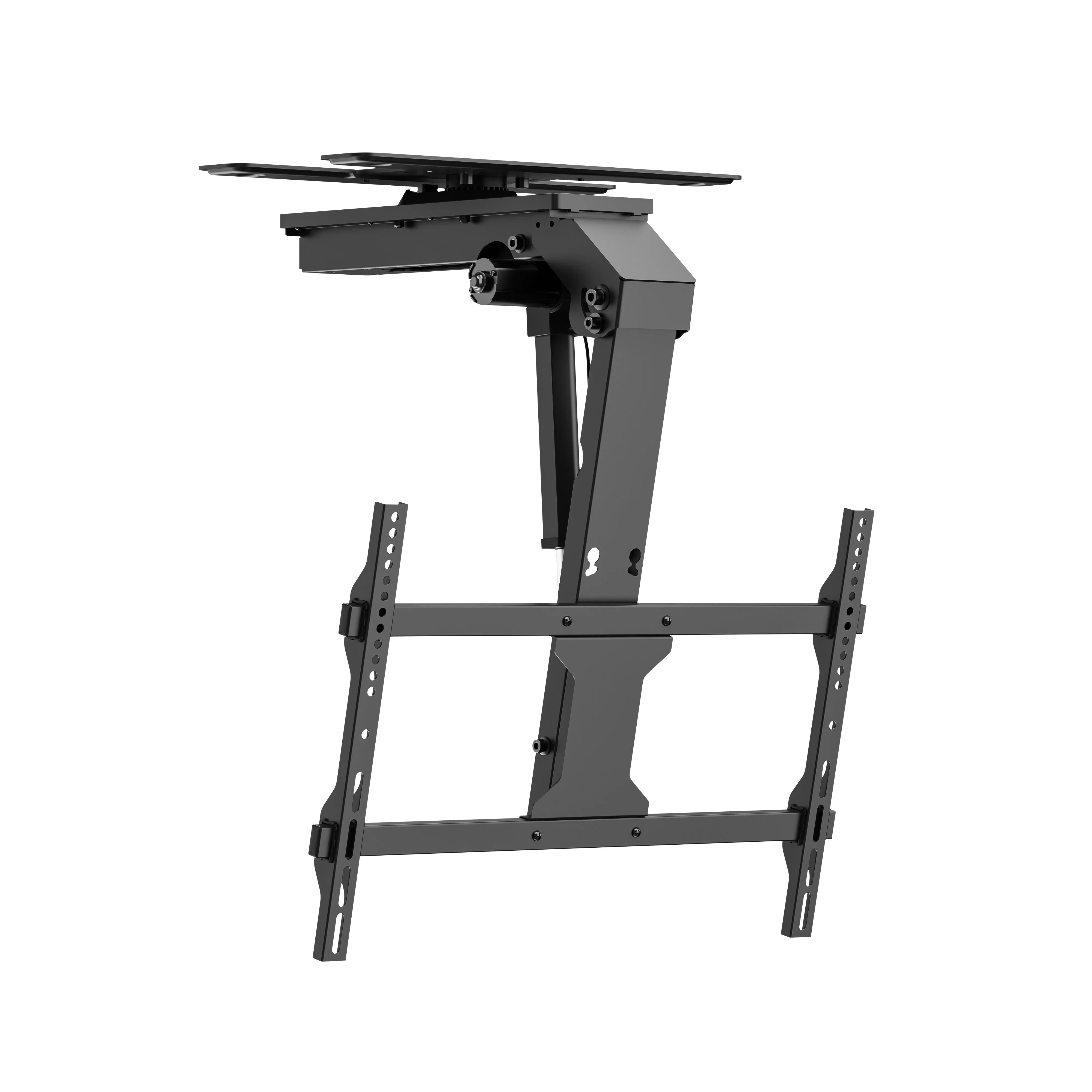 Techly Supporto TV Motorizzato da Soffitto Inclinabile Integrazione Smart Home per TV da 37 a 75'', Nero