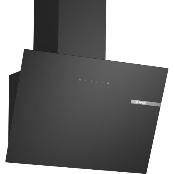 Bosch Cappa Design In Vetro A Muro 60cm 220w Luce Led Nero Dwk65dk60 4242005395927