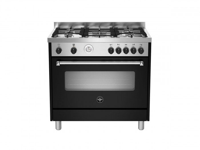 La Germania- AMN965ENET/21 Cucina a gas - 90x60cm - Nero - Forno elettrico - 85 lt