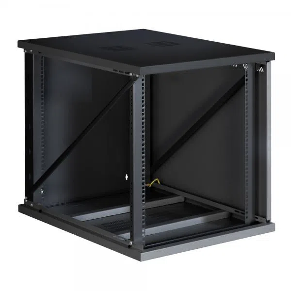Techly Professional Armadio Rack 19'' a Muro 13U P 800mm L 600mm Porta Vetro Nero