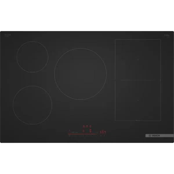 Bosch Serie 6 PVW81CHB1E piano cottura Nero Da incasso 80 cm Piano cottura a induzione 5 Fornello(i) Nero