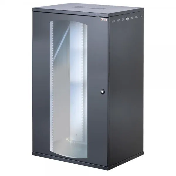 Techly Professional Armadio Rack 19'' a Muro 22U P 600mm L 800mm Porta Vetro Nero