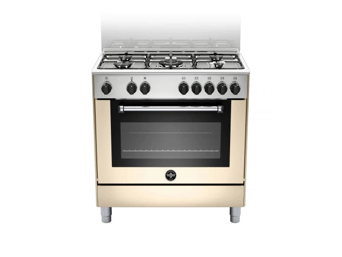 LA GERMANIA AMN855ECRV - CUCINA 5 FUOCHI GAS, FORNO ELETTRICO MULTIFUNZIONE, 80X50 CM, CREMA, CLASSE A