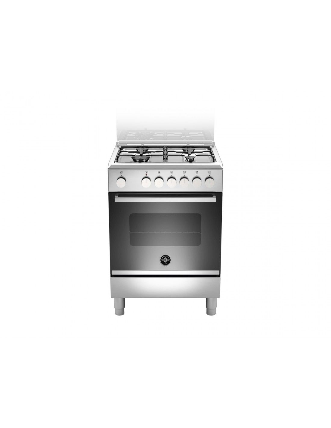 La Germania FTR664EXV Cucina Gas 4 Fornelli con Forno Elettrico da 60 cm Nero, Acciaio inossidabile