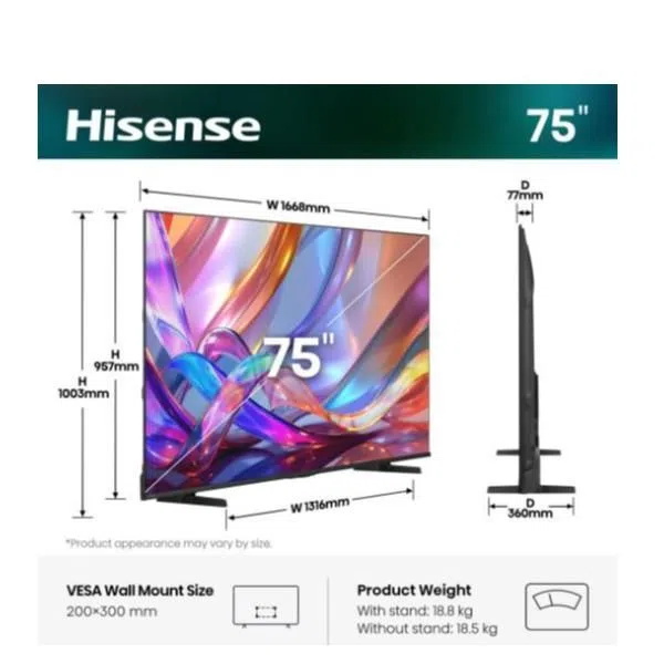 Hisense 75 E79S QLED 4K UHD SMART VIDAA 6942351431932 — 2