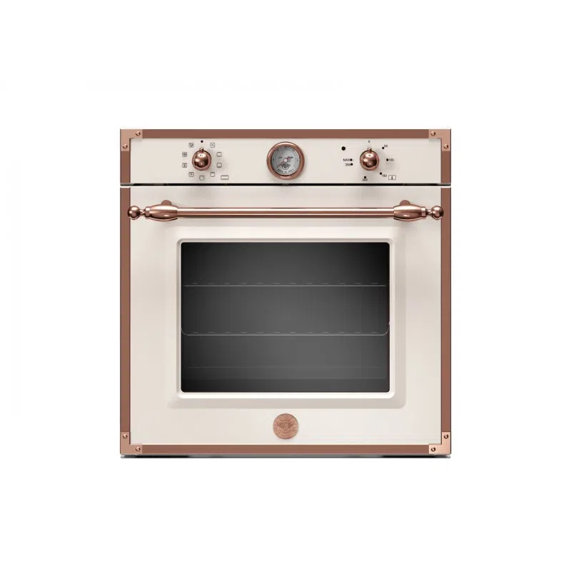 Forno da Incasso Elettrico Bertazzoni 60 cm 9 Funzioni Classe A Serie Heritage Avorio Finiture Rame F609HEREKTAC