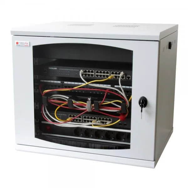 Techly Professional Armadio Rack 19'' a muro 16 unità sezione unica prof. 500mm Nero