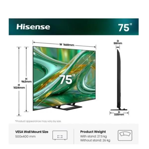 Hisense 75 E89S MINI LED 4K UHD VIDAA 144HZ 6942351433936