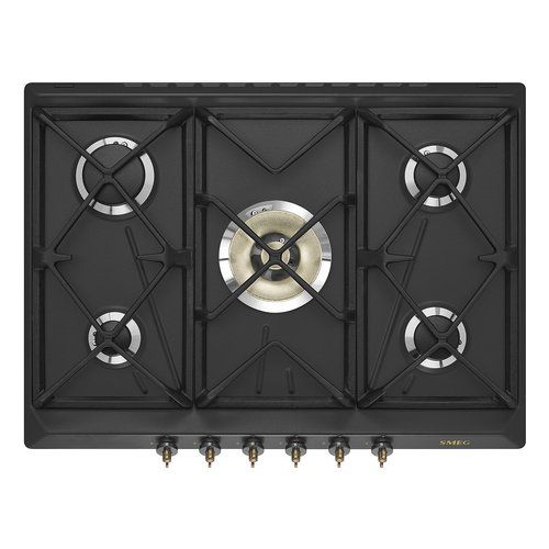 Smeg Piano cottura gas SRV876AOGH Piano cottura gas Smeg COLONIALE SRV876AOGH Antracite 8017709233273