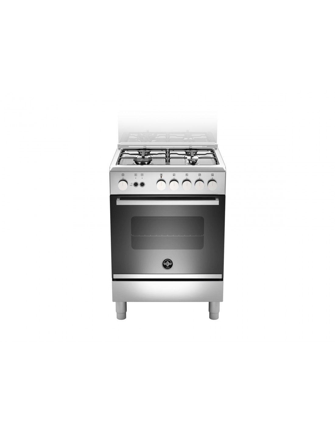 La Germania FTR664GXV Cucina Gas 4 Fornelli con Forno da 60 cm Nero, Acciaio inossidabile