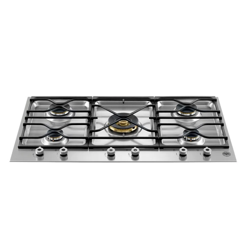 Piano cottura Bertazzoni PM36500X a gas da 90 cm. 5 fuochi con dual wok centrale inox