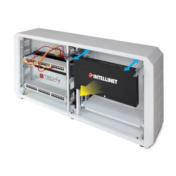 Techly Professional Armadio rack 19'' Ghost con porta cieca Bianco
