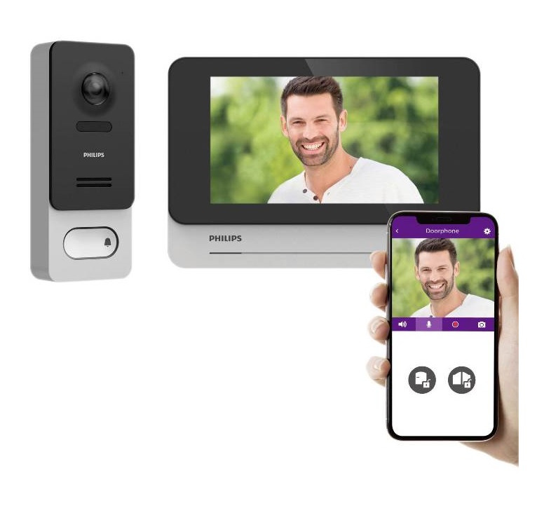 Philips VIDEOCITOFONO WELCOMEEYE WIRELESS BLUETOOTH WLAN - TOUCHSCREEN SENZA FILI DA 7" (531039) 3345115310390 — 2