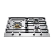 Piano Cottura ad Incasso Bertazzoni PM6030X 60 a Segmenti Cm 3 Fuochi Dual Wok Griglie in Ghisa Serie Professional Acciaio Inox