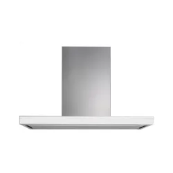 Cappa Falmec a Isola Lumina NRS Finitura Acciaio Inox E Vetro Bianco Da 90 Cm - CLMI90.00P2 BCOI490F