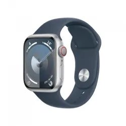 Apple Watch Serie 9 Cell 41mm Aluminium Silver Sport Band Storm Blue S/M MRHV3QL/A 195949022180