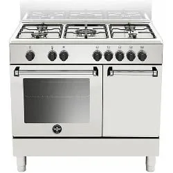 LA GERMANIA AMN9P5EBV - CUCINA BIANCA, 5 FUOCHI GAS, FORNO ELETTRICO MULTIFUNZIONE, VANO STIPETTO, 90X60 CM, CLASSE A