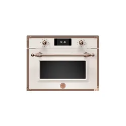 Forno da Incasso Microonde Combinato Bertazzoni 38 Litri Altezza 45 cm Serie Heritage Avorio Finiture Rame F457HERMWTAC