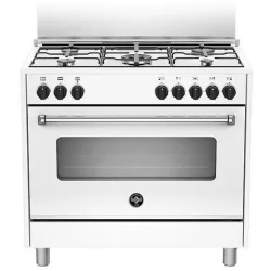 LA GERMANIA AMN965EBV - CUCINA 5 FUOCHI GAS, FORNO ELETTRICO, 90X60 CM, BIANCA, SERIE AMERICANA, CLASSE A