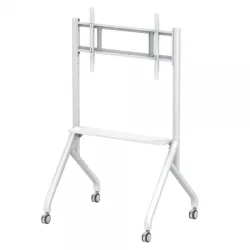 Techly Supporto Mobile da Pavimento Multifunzione per TV LCD/LED/Plasma 65-100'' Bianco