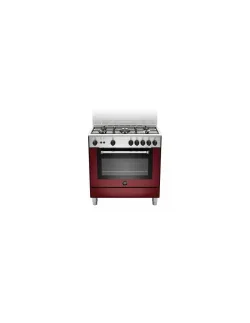 La Germania AMN855GVIV Cucina Gas 5 Fornelli con Forno Bordeaux, Acciaio inossidabile