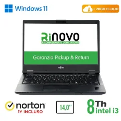 Fujitsu-rinovo NOTEBOOK FUJITSU E5490 INTEL CORE I3-8 GEN. 14" 8GB 256GB SSD WINDOWS 11 PRO + NORTON ANTIVIRUS + 20GB CLOUD - RICONDIZIONATO (RN52422311) 0000000066831