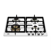 Piano Cottura ad Incasso Bertazzoni P604LPROX 60 Cm 4 Fuochi Gas Wok Laterale Griglie in Ghisa Serie Professional Acciaio Inox