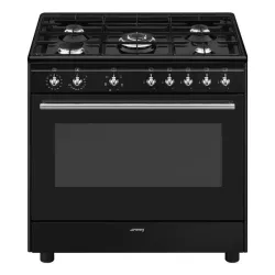 Smeg CX91GMBL CUCINA 90X60 MULTI6 VENT A 4F+1TC NERA PULIZIAVAP 8017709329501