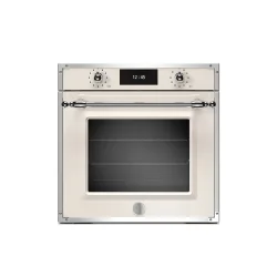 Forno da Incasso Elettrico 60 cm Bertazzoni Pirolitico Vapore Total Steam 11 Funzioni Classe A++ Serie Heritage Avorio Finiture Inox F6011HERVPTAX