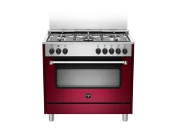 LA GERMANIA AMN965GVIV - CUCINA 5 FUOCHI GAS, FORNO GAS VENTILATO, 90X60 CM, VINO, SERIE AMERICANA, CLASSE A+