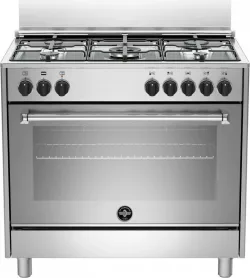 LA GERMANIA AMN965EXV - CUCINA 5 FUOCHI GAS, FORNO ELETTRICO, 90X60 CM, ACCIAIO INOX, SERIE AMERICANA, CLASSE A
