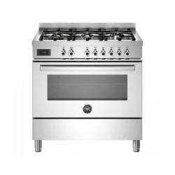 Cucina Libera Installazione 90 cm Bertazzoni Piano a Gas 6 Fuochi Forno Elettrico Serie Professional Acciaio Inox PRO96L1EXT