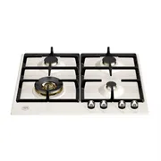 Piano Cottura ad Incasso Bertazzoni P604HERAX 60 Cm 4 Fuochi Gas Griglie in Ghisa Serie Heritage Avorio Finiture Inox