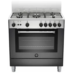 LA GERMANIA AMN855GNEV - CUCINA 5 FUOCHI GAS, FORNO GAS VENTILATO, 80X50 CM, NERO, CLASSE A