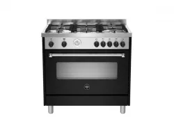 La Germania- AMN965ENET/21 Cucina a gas - 90x60cm - Nero - Forno elettrico - 85 lt