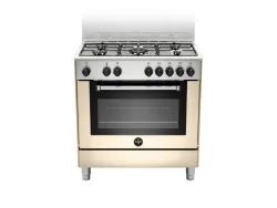 LA GERMANIA AMN855ECRV - CUCINA 5 FUOCHI GAS, FORNO ELETTRICO MULTIFUNZIONE, 80X50 CM, CREMA, CLASSE A